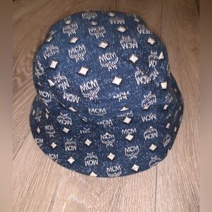 MCM Denim Visetos Jacquard Bucket Hat Size: One Size